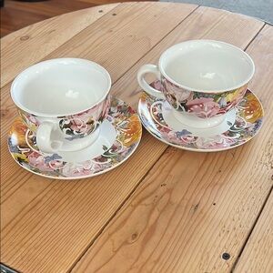 Floral Tea Cup and Saucer 2 Sets
